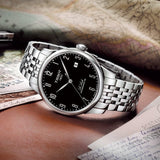 Buy Shop Tissot Le Locle Powermatic 80 Black Dial Silver Steel Strap Watch For Men - T006.407.11.052.00 USA Online