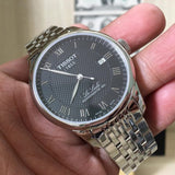 Buy Shop Tissot Le Locle Powermatic 80 Black Dial Silver Steel Strap Watch For Men - T006.407.11.053.00 USA Online