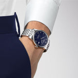 Buy Shop Tissot Le Locle Powermatic 80 Blue Dial Silver Steel Strap Watch For Men - T006.407.11.043.00 USA Online