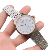 Buy Shop Tissot Le Locle Powermatic 80 Diamonds Silver Dial Two Tone Steel Strap Watch For Men - T006.407.22.036.01 USA Online