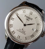 Buy Shop Tissot Le Locle Powermatic 80 Silver Dial Black Leather Strap Watch For Men - T006.407.16.033.00 USA Online