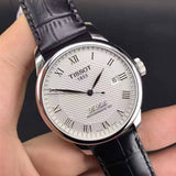 Buy Shop Tissot Le Locle Powermatic 80 Silver Dial Black Leather Strap Watch For Men - T006.407.16.033.00 USA Online