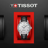 Buy Shop Tissot Le Locle Powermatic 80 Silver Dial Black Leather Strap Watch For Men - T006.407.16.033.00 USA Online