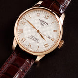 Buy Shop Tissot Le Locle Powermatic 80 Silver Dial Brown Leather Strap Watch For Men - T006.407.36.033.00 USA Online