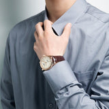 Buy Shop Tissot Le Locle Powermatic 80 Silver Dial Brown Leather Strap Watch For Men - T006.407.36.033.00 USA Online