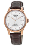 Buy Shop Tissot Le Locle Powermatic 80 Silver Dial Brown Leather Strap Watch For Men - T006.407.36.033.00 USA Online