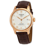 Buy Shop Tissot Le Locle Powermatic 80 Silver Dial Brown Leather Strap Watch For Men - T006.407.36.033.00 USA Online