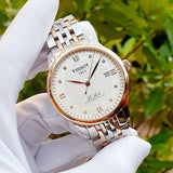 Buy Shop Tissot Le Locle Powermatic 80 Silver Dial Two Tone Steel Strap Watch For Men - T006.407.22.036.01 USA Online