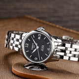 Buy Shop Tissot Le Locle Small Automatic Black Dial Silver Steel Strap Watch For Women - T41.1.183.54 USA Online