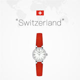 Buy Shop Tissot Lovely Round Mother of Pearl Dial Red Leather Strap Watch for Women - T140.009.16.111.00 USA Online