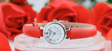 Buy Shop Tissot Lovely Round Mother of Pearl Dial Red Leather Strap Watch for Women - T140.009.16.111.00 USA Online