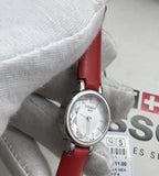 Buy Shop Tissot Lovely Round Mother of Pearl Dial Red Leather Strap Watch for Women - T140.009.16.111.00 USA Online