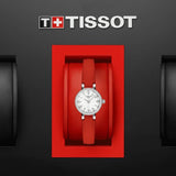 Buy Shop Tissot Lovely Round Mother of Pearl Dial Red Leather Strap Watch for Women - T140.009.16.111.00 USA Online