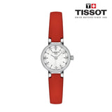 Buy Shop Tissot Lovely Round Mother of Pearl Dial Red Leather Strap Watch for Women - T140.009.16.111.00 USA Online