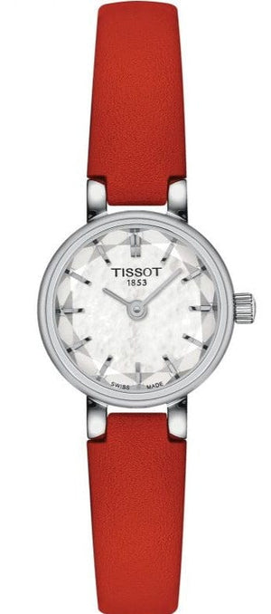 Buy Shop Tissot Lovely Round Mother of Pearl Dial Red Leather Strap Watch for Women - T140.009.16.111.00 USA Online