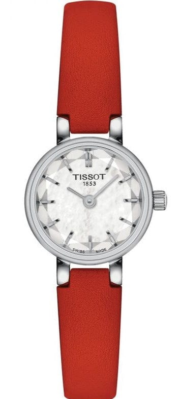 Buy Shop Tissot Lovely Round Mother of Pearl Dial Red Leather Strap Watch for Women - T140.009.16.111.00 USA Online
