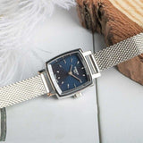 Buy Shop Tissot Lovely Square Blue Dial Silver Mesh Bracelet Watch For Women - T058.109.11.041.00 USA Online