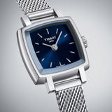 Buy Shop Tissot Lovely Square Blue Dial Silver Mesh Bracelet Watch For Women - T058.109.11.041.00 USA Online