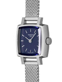 Buy Shop Tissot Lovely Square Blue Dial Silver Mesh Bracelet Watch For Women - T058.109.11.041.00 USA Online