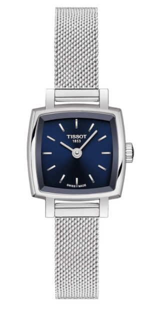 Buy Shop Tissot Lovely Square Blue Dial Silver Mesh Bracelet Watch For Women - T058.109.11.041.00 USA Online