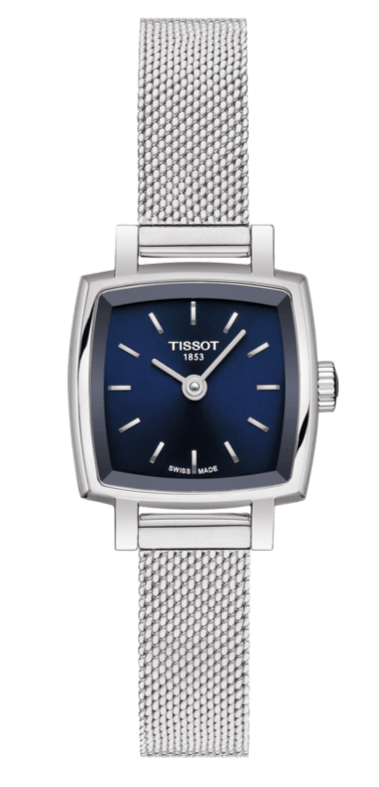 Buy Shop Tissot Lovely Square Blue Dial Silver Mesh Bracelet Watch For Women - T058.109.11.041.00 USA Online