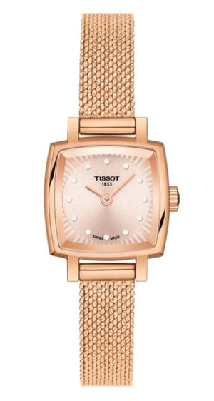 Buy Shop Tissot Lovely Square Lady Quartz Rose Gold Dial Rose Gold Mesh Bracelet Watch For Women - T058.109.33.456.00 USA Online