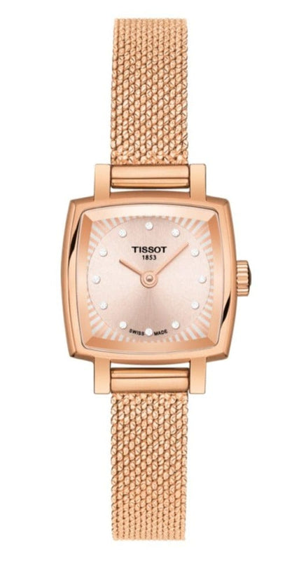 Buy Shop Tissot Lovely Square Lady Quartz Rose Gold Dial Rose Gold Mesh Bracelet Watch For Women - T058.109.33.456.00 USA Online