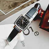 Buy Shop Tissot Lovely Square Quartz Diamonds Black Dial Black Leather Strap Watch For Women - T058.109.16.056.00 USA Online