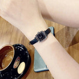 Buy Shop Tissot Lovely Square Quartz Diamonds Black Dial Black Leather Strap Watch For Women - T058.109.16.056.00 USA Online