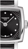 Buy Shop Tissot Lovely Square Quartz Diamonds Black Dial Black Leather Strap Watch For Women - T058.109.16.056.00 USA Online