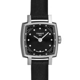 Buy Shop Tissot Lovely Square Quartz Diamonds Black Dial Black Leather Strap Watch For Women - T058.109.16.056.00 USA Online
