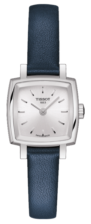 Buy Shop Tissot Lovely Square Silver Dial Blue Leather Strap Watch For Women - T058.109.16.031.00 USA Online
