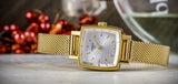 Buy Shop Tissot Lovely Square Silver Dial Gold Mesh Bracelet Watch For Women - T058.109.33.031.00 USA Online