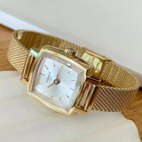 Buy Shop Tissot Lovely Square Silver Dial Gold Mesh Bracelet Watch For Women - T058.109.33.031.00 USA Online