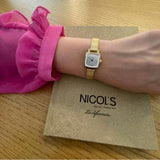 Buy Shop Tissot Lovely Square Silver Dial Gold Mesh Bracelet Watch For Women - T058.109.33.031.00 USA Online