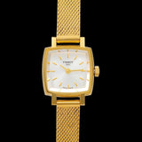 Buy Shop Tissot Lovely Square Silver Dial Gold Mesh Bracelet Watch For Women - T058.109.33.031.00 USA Online