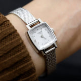 Buy Shop Tissot Lovely Square Silver Dial Silver Mesh Bracelet Watch For Women - T058.109.11.036.00 USA Online