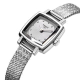 Buy Shop Tissot Lovely Square Silver Dial Silver Mesh Bracelet Watch For Women - T058.109.11.036.00 USA Online