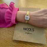 Buy Shop Tissot Lovely Square Silver Dial Gold Mesh Bracelet Watch For Women - T058.109.33.031.00 USA Online