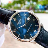 Buy Shop Tissot Luxury Powermatic 80 Black Dial Black Leather Strap Watch For Men - T086.407.16.057.00 USA Online
