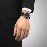Buy Shop Tissot Luxury Powermatic 80 Black Dial Black Leather Strap Watch For Men - T086.407.16.057.00 USA Online