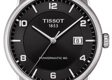 Buy Shop Tissot Luxury Powermatic 80 Black Dial Black Leather Strap Watch For Men - T086.407.16.057.00 USA Online