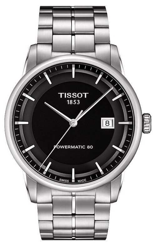 Buy Shop Tissot Luxury Powermatic 80 Black Dial Silver Steel Strap Watch For Men - T086.407.11.051.00 USA Online
