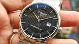 Buy Shop Tissot Luxury Powermatic 80 Black Dial Silver Steel Strap Watch for Men - T086.407.11.201.02 USA Online
