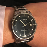 Buy Shop Tissot Luxury Powermatic 80 Black Dial Silver Steel Strap Watch for Men - T086.407.11.201.02 USA Online