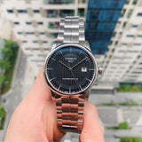 Buy Shop Tissot Luxury Powermatic 80 Black Dial Silver Steel Strap Watch for Men - T086.407.11.201.02 USA Online