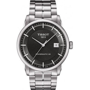 Buy Shop Tissot Luxury Powermatic 80 Black Dial Silver Steel Strap Watch for Men - T086.407.11.201.02 USA Online