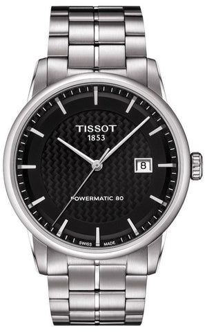 Buy Shop Tissot Luxury Powermatic 80 Black Dial Silver Steel Strap Watch for Men - T086.407.11.201.02 USA Online