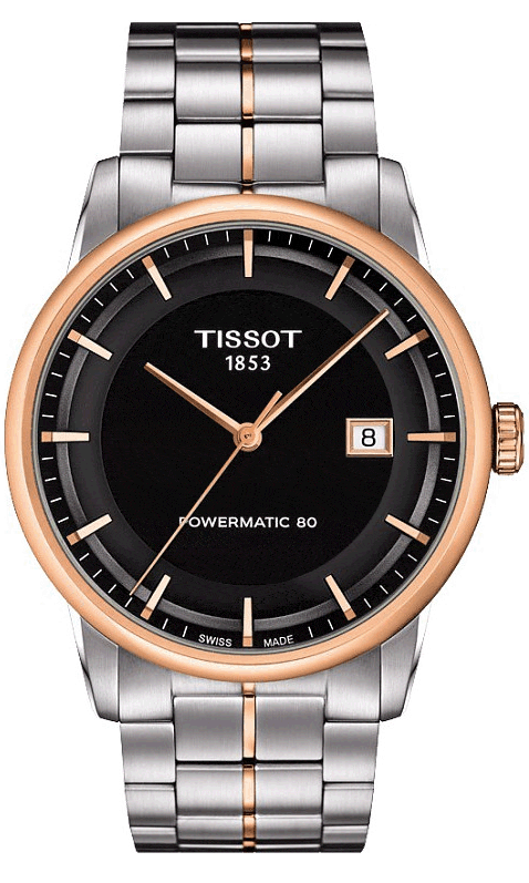 Buy Shop Tissot Luxury Powermatic 80 Black Dial Silver Steel Strap Watch For Men - T086.407.22.051.00 USA Online