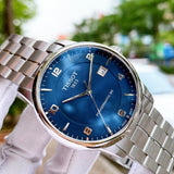 Buy Shop Tissot Luxury Powermatic 80 Blue Dial Silver Steel Strap Watch For Men - T086.407.11.047.00 USA Online